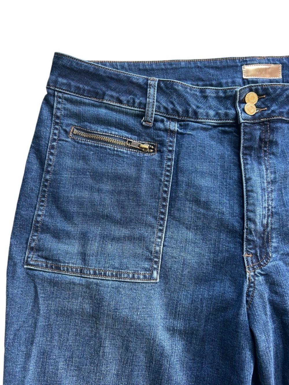 Kut From The Kloth Meg High Rise Wide Waistband Wide Leg Jeans Patch Pockets 20W - Picture 6 of 13